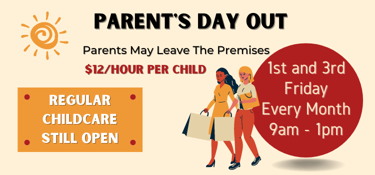 Parents shopping and leaving kids at day care or child care. 