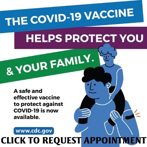 How to get the vaccine. Click here to request appointment.