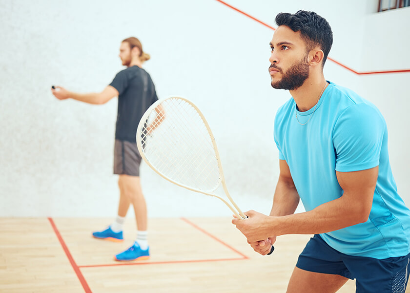 Person playing squash